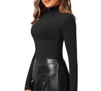 Women's Long-Sleeved Shirt White Crop Tops Women's Sexy Long Sleeve Tops Stretch Slim Fit Tee Shirts Long Sleeve Stand-Up Collar Blouse Athletic Y2K Stockholm Style Clothes Solid Basic Streetwear