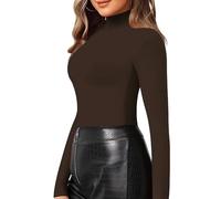 Women's Long-Sleeved Shirt White Crop Tops Women's Sexy Long Sleeve Tops Stretch Slim Fit Tee Shirts Long Sleeve Stand-Up Collar Blouse Athletic Y2K Stockholm Style Clothes Solid Basic Streetwear