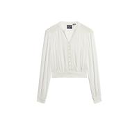Superdry Lace Trim Smocked Long Sleeve Blouse Beige S Woman