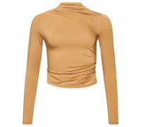 Superdry Long Sleeve Ruched V Neck Sweater Brown XL Woman
