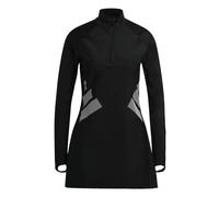 adidas Women's Big Bars Long Sleeve Swim TOP, Black/White, 10