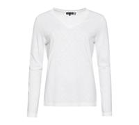 Women's long-sleeved v-neck jersey T-shirt Superdry Blanc XS