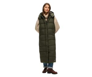 Women's long sleeveless hooded down jacket Superdry Ripstop Green S