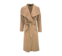 Womens Long Sleeves Long French Belted Trench Waterfall Duster Coat#(Camel Plain Duster Coat#UK 20-22#Womens)