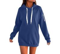 Women's Long Sport Casual Hoodies Women's Solid Colour Sweatshirts, Vests and Sweatshirts Oversized Hoodie Comfortable Dress Sweatshirt Autumn Winter Warm Lightweight Sweatshirts Breathable, #01-Navy