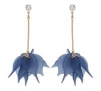 Women's Long Statement Petals Dangle Earrings Jewellery Accessory Orange Real Earrings For Men, one size, Plastic, No Gemstone