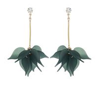 Women's Long Statement Petals Dangle Earrings Jewellery Accessory Orange Real Earrings For Men, one size, Plastic, No Gemstone