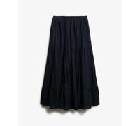 Superdry Tiered Maxi Long Skirt Black L Woman