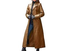 Womens Long Trench Coat Ladies Black Long Leather Coat Women Full Length