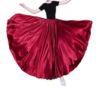 Women's Long Tulle Skirt Retro Maxi Ankle Length Shiny Belly Dance Costume Cosplay Holiday Weekend Party Dinner, DarkRed, One Size