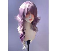Women's Long Wavy Layered Wigs M-shaped Bangs Ombre Split Dye Realistic Goth Gothic lolita Style Wig (Purple mixed white)