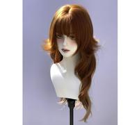 Women's Long Wavy Layered Wigs M-shaped Bangs Ombre Split Dye Realistic Goth Gothic lolita Style Wig (Brown)