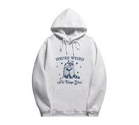 Womens Long Zip up Sweatshirt You're Weird I'll Keep You Shirt You Re Weird I'll Keep You Funny Pullover Hoodie Colla Pullover (White, M)
