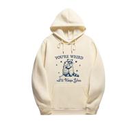 Womens Long Zip up Sweatshirt You're Weird I'll Keep You Shirt You Re Weird I'll Keep You Funny Pullover Hoodie Colla Pullover (Beige, L)