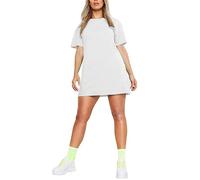 Womens Longline PJ Top T-Shirt Plain Short Sleeve Oversized Baggy Tunic Top Mini Nightdress Style Sleepwear White-16-26 Plus