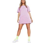 STAR FASHION Ladies Longline T-Shirt Plain Short Sleeve Oversized Baggy Tunic Mini PJ Dress Baby Pink-8-16 Regular