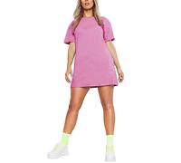 STAR FASHION Ladies Longline T-Shirt Plain Short Sleeve Oversized Baggy Tunic Mini PJ Dress Coral-16-26 Plus