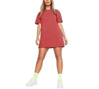 Womens Longline PJ Top T-Shirt Plain Short Sleeve Oversized Baggy Tunic Top Mini Nightdress Style Sleepwear Red-8-16 Regular