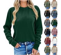 Womens Longline Sweatshirts UK Clearance, Ladies Corduroy Jumpers Long Sleeve Pullover Rund Neck Sweater Plain Sweatshirt, Dressy Casual Jumper Comfy Loose Tunic Tops Winter Going Out Blouses