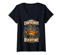 Women's Longshoreman One Container Away from Overtime V-Neck T-Shirt