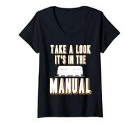 Womens Look Inside It’s in The Manual Model Train Humor V-Neck T-Shirt