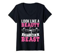 Women's Look Like A Beauty Lift Like A Beast V-Neck T-Shirt