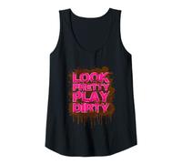 Womens Look Pretty Play Dirty Muddy Race Mud Run Tank Top