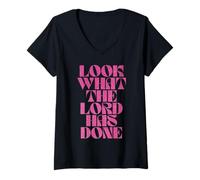 Women's Look What the Lord has Done V-Neck T-Shirt