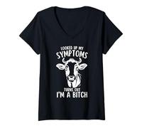 Womens Looked Up My Turns Out I'm A Bitch Funny Cow Heifer V-Neck T-Shirt