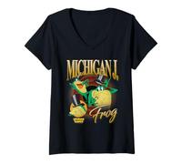 Women's Looney Tunes Bootleg Michigan J Frog V-Neck T-Shirt
