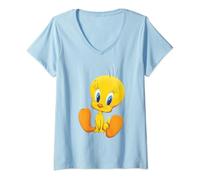 Womens Looney Tunes Cute Tweety V-Neck T-Shirt