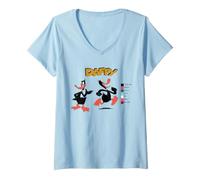 Women's Looney Tunes Daffy Duck Retro Color Code V-Neck T-Shirt