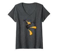 Womens Looney Tunes Daffy Duck V-Neck T-Shirt