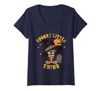 Women's Looney Tunes Halloween Tweety Spooky Little Thing V-Neck T-Shirt