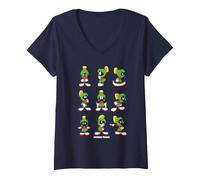 Women's Looney Tunes Marvin the Martian Character Poses V-Neck T-Shirt