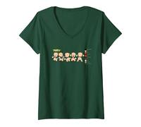 Women's Looney Tunes Porky Colour Code V-Neck T-Shirt, Dark Green, Small