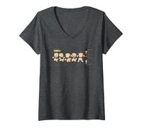 Women's Looney Tunes Porky Colour Code V-Neck T-Shirt, Dark Heather Grey, Small