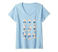 Women's Looney Tunes Porky Pig Character Poses V-Neck T-Shirt