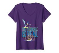 Womens Looney Tunes Roadrunner The Struggle Is Real V-Neck T-Shirt
