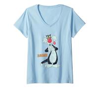 Women's Looney Tunes Sylvester Retro Large Pose V-Neck T-Shirt