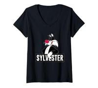 Women's Looney Tunes Sylvester V-Neck T-Shirt