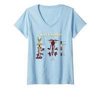Women's Looney Tunes Wile E. Coyote Retro Color Code V-Neck T-Shirt