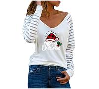 Women's Loose Casual Crew Neck Long Sleeve Glitter Cardigan T-Shirt, White, XL