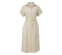 Womens Loose Fit Mid-Length Linen Blend Dress with Tie Belt s.Oliver Beige 44