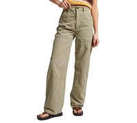 Women's loose-fit organic cotton carpenter trousers Superdry Vintage Vert 28x32