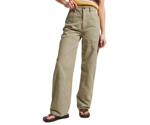 Women's loose-fit organic cotton carpenter trousers Superdry Vintage Vert 28x32