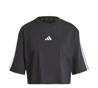 adidas Women's Essentials 3-Stripes Cotton Loose Shirt, Black/White, S