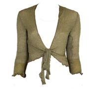 Womens Loose Knitted Bolero Shrug ¾ Sleeve Tie Up Open Front Shrug Top Street Fashion Sweaters Ladies Winter Fashion Party Wear Crochet Cardigan UK 8-14