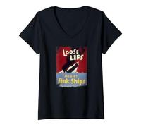 Women's Loose Lips Might Sink Ships WWII Poster V-Neck T-Shirt