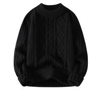 Womens Loose Sweaters Oversized Tops Thermal Soft Womens Knit Sweater Solid Vintage Pullover Sweater Woven Crewneck Knitted Tops Stripe Cable Knit Long Sleeve Fall Winter Long Sleeves Sweatshirt